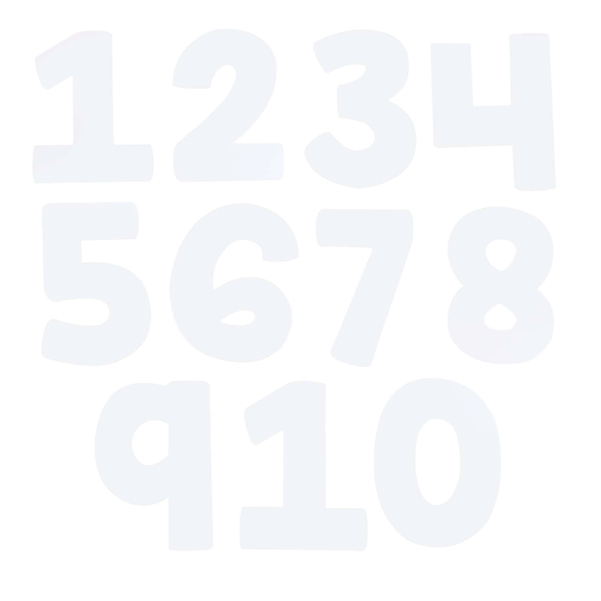 7" White Paper Collage Numbers by Creatology™